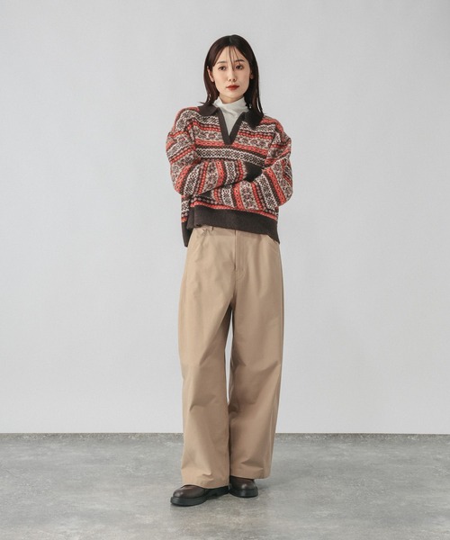 GLOBAL WORK(グローバルワーク)の「フェアアイル柄スキッパー/759306(ニット/セーター・レディース・オレンジ/ブルー・MEDIUM/LARGE)」の8枚目の写真