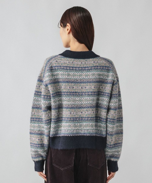 GLOBAL WORK(グローバルワーク)の「フェアアイル柄スキッパー/759306(ニット/セーター・レディース・オレンジ/ブルー・MEDIUM/LARGE)」の14枚目の写真