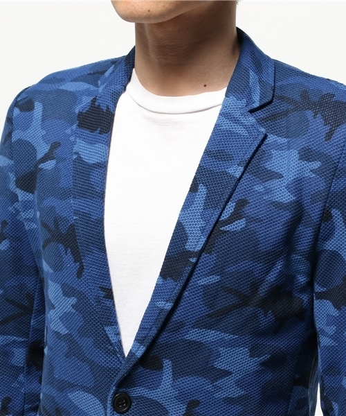 VENCEEXCHANGE（ヴァンスエクスチェンジ）の「鹿の子迷彩7分テーラードジャケット   （テーラードジャケット・メンズ・ネイビー/ブラック・MEDIUM/LARGE）」の6枚目の写真