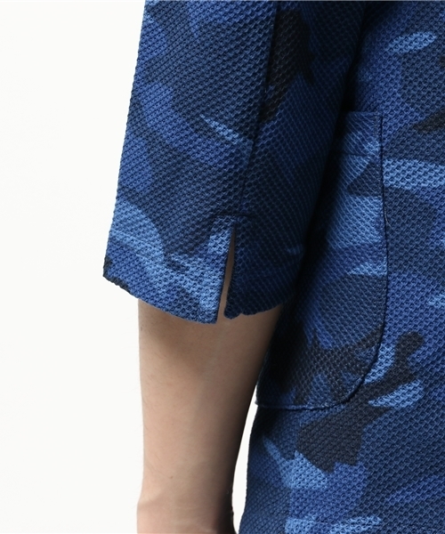 VENCEEXCHANGE（ヴァンスエクスチェンジ）の「鹿の子迷彩7分テーラードジャケット   （テーラードジャケット・メンズ・ネイビー/ブラック・MEDIUM/LARGE）」の7枚目の写真