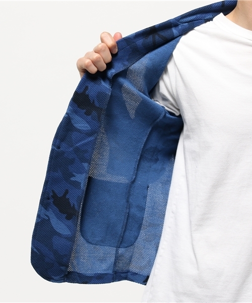 VENCEEXCHANGE（ヴァンスエクスチェンジ）の「鹿の子迷彩7分テーラードジャケット   （テーラードジャケット・メンズ・ネイビー/ブラック・MEDIUM/LARGE）」の9枚目の写真