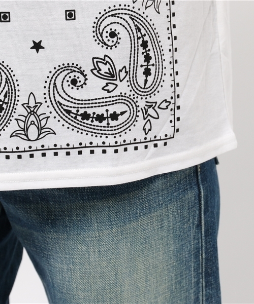 VENCEEXCHANGE(ヴァンスエクスチェンジ)の「バンダナ柄Tシャツ (Tシャツ/カットソー・レディース・ネイビー/ピンク/オリーブ/オフホワイト・MEDIUM)」の10枚目の写真