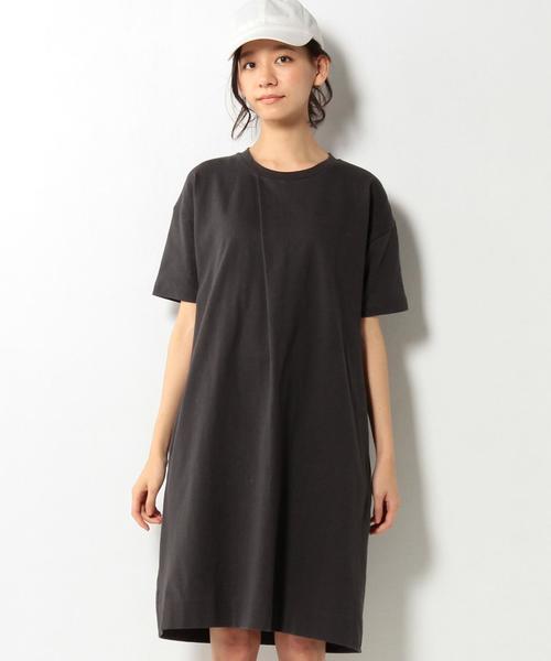 coen（コーエン）の「天竺タックワンピース（ワンピース・レディース・ダークグレー/レッド系その他・FREE）」の5枚目の写真