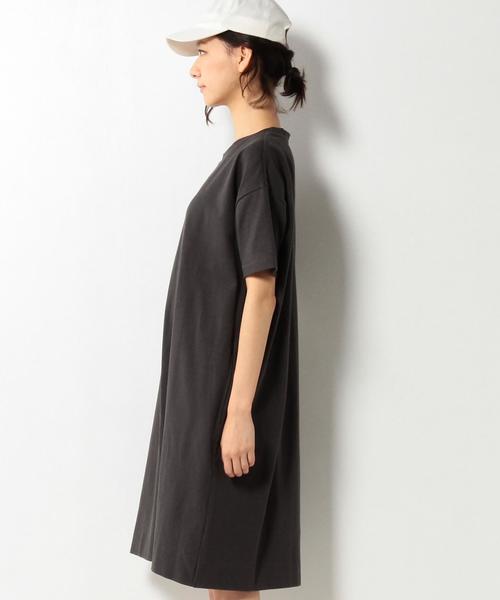 coen（コーエン）の「天竺タックワンピース（ワンピース・レディース・ダークグレー/レッド系その他・FREE）」の6枚目の写真