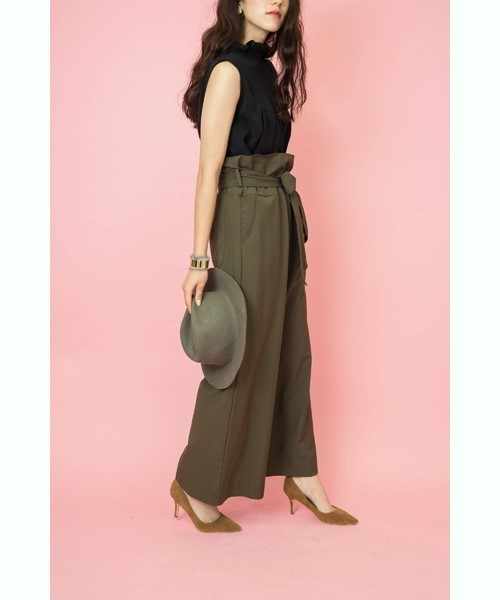 TEVALT(ヴァレット)の「<Titilate valet> ウエストリボンワイドパンツ(その他パンツ・レディース・ブラック/カーキ/レンガ・38)」の5枚目の写真