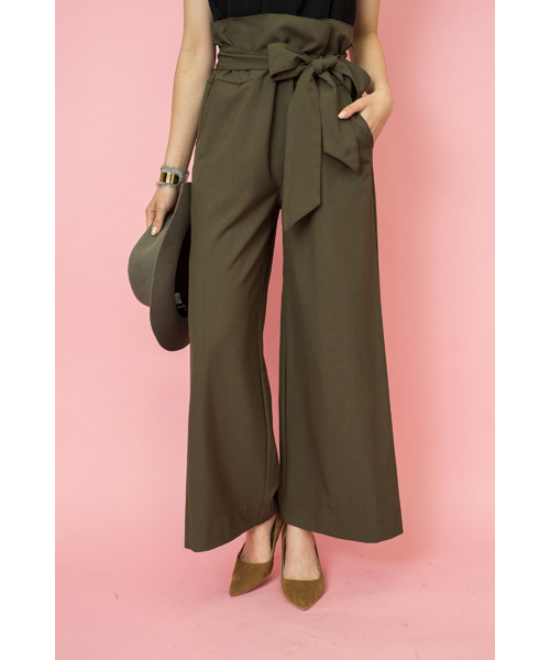 TEVALT(ヴァレット)の「<Titilate valet> ウエストリボンワイドパンツ(その他パンツ・レディース・ブラック/カーキ/レンガ・38)」の8枚目の写真