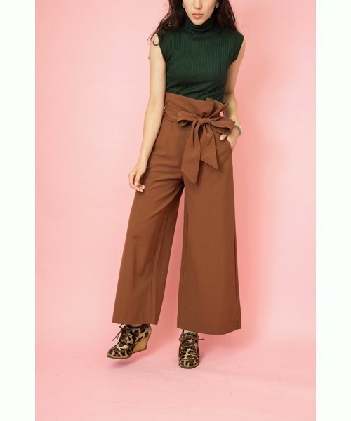 TEVALT(ヴァレット)の「<Titilate valet> ウエストリボンワイドパンツ(その他パンツ・レディース・ブラック/カーキ/レンガ・38)」の14枚目の写真