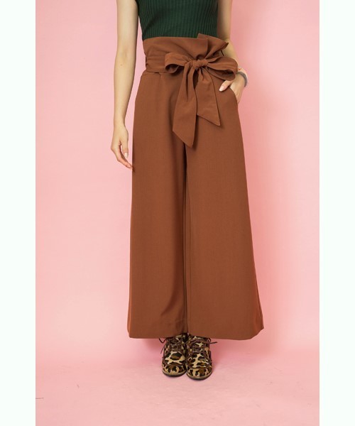 TEVALT(ヴァレット)の「<Titilate valet> ウエストリボンワイドパンツ(その他パンツ・レディース・ブラック/カーキ/レンガ・38)」の9枚目の写真