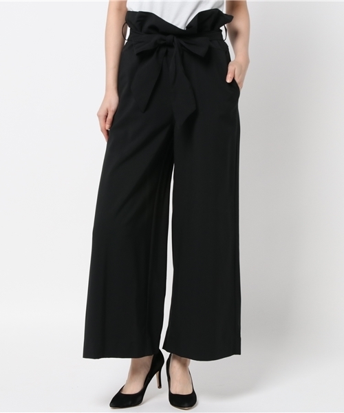 TEVALT(ヴァレット)の「<Titilate valet> ウエストリボンワイドパンツ(その他パンツ・レディース・ブラック/カーキ/レンガ・38)」の2枚目の写真