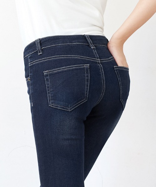 アンクル丈スキニーデニムパンツ 美脚 美尻 選べる SS～4L