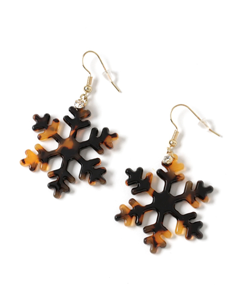 チャイハネ（チャイハネ）の「【チャイハネ】雪の結晶ピアス（ピアス（両耳用）・レディース・ブラウン/ホワイト/ブルー・FREE）」の3枚目の写真