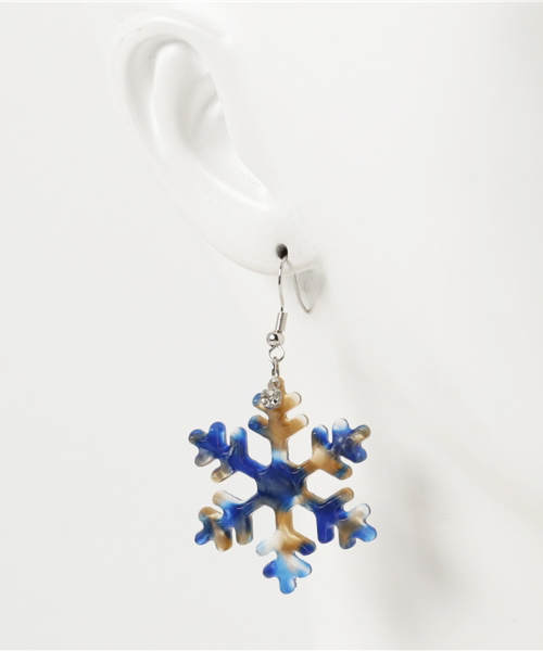 チャイハネ（チャイハネ）の「【チャイハネ】雪の結晶ピアス（ピアス（両耳用）・レディース・ブラウン/ホワイト/ブルー・FREE）」の7枚目の写真