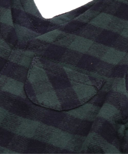 apres les cours（アプレレクール）の「先染めチェックＪスカート(6分丈)（ワンピース・キッズ・グリーン/レッド/ベージュ・100/120/130/110/90/140/80）」の4枚目の写真