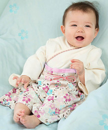 SweetMommy | 和柄袴風　2WAYカバーオール【女の子用】(着物)