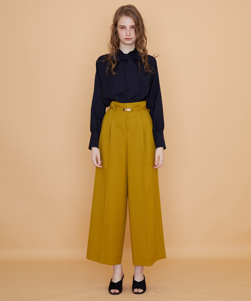 UNITED TOKYO（ユナイテッドトウキョウ）の「ウールワンタックストレートワイドパンツ（その他パンツ・レディース・ピンク/ブラック/マスタード/グリーン・1/2）」の5枚目の写真