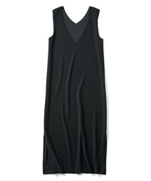 IEDIT | ＩＥＤＩＴ　深Ｖネックですっきり見えるリップルカットソージャンパースカート(ワンピース)