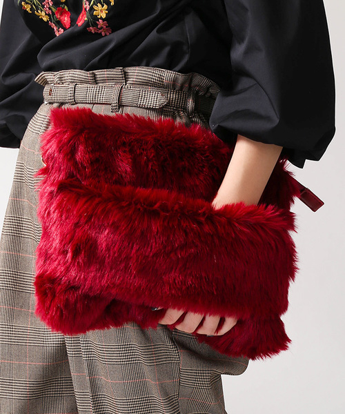 WEGO（ウィゴー）の「WEGO/2WAYファークラッチショルダーバッグ（ショルダーバッグ・レディース・ワイン/グレー/ブラック/ピンク/マスタード・FREE）」の5枚目の写真