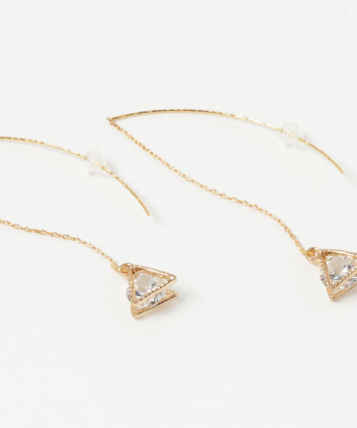 TONE SELECT GOODS（トーンセレクトグッズ）の「【CosmicForest】triangle キュービックジルコニア（ピアス）（ピアス（両耳用）・レディース・ゴールド・FREE）」の2枚目の写真