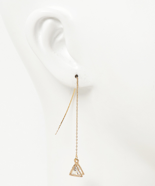 TONE SELECT GOODS（トーンセレクトグッズ）の「【CosmicForest】triangle キュービックジルコニア（ピアス）（ピアス（両耳用）・レディース・ゴールド・FREE）」の3枚目の写真