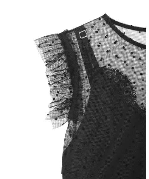 kaene（カエン）の「ドット×レース ペプラムオールインワン