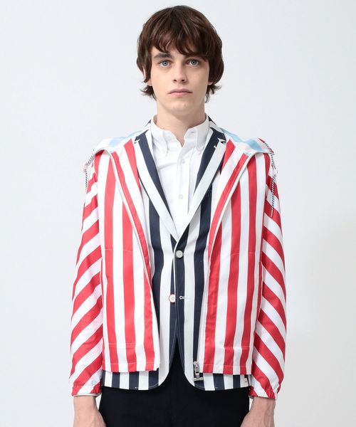koe×THOM BROWNE（コエトムブラウン）の「[koe×THOM BROWNE]MENS HOODED JACKET（ブルゾン・メンズ・ネイビー/ストライプ・LARGE/MEDIUM/SMALL）」の20枚目の写真