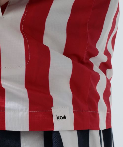 koe×THOM BROWNE（コエトムブラウン）の「[koe×THOM BROWNE]MENS HOODED JACKET（ブルゾン・メンズ・ネイビー/ストライプ・LARGE/MEDIUM/SMALL）」の4枚目の写真
