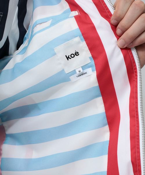 koe×THOM BROWNE（コエトムブラウン）の「[koe×THOM BROWNE]MENS HOODED JACKET（ブルゾン・メンズ・ネイビー/ストライプ・LARGE/MEDIUM/SMALL）」の21枚目の写真