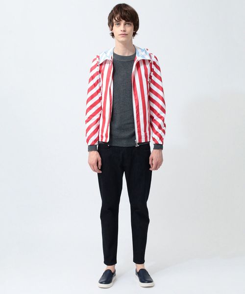 koe×THOM BROWNE（コエトムブラウン）の「[koe×THOM BROWNE]MENS HOODED JACKET（ブルゾン・メンズ・ネイビー/ストライプ・LARGE/MEDIUM/SMALL）」の15枚目の写真