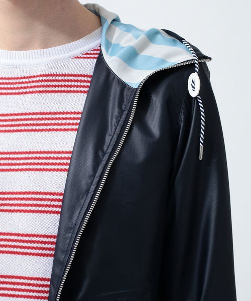 koe×THOM BROWNE（コエトムブラウン）の「[koe×THOM BROWNE]MENS HOODED JACKET（ブルゾン・メンズ・ネイビー/ストライプ・LARGE/MEDIUM/SMALL）」の22枚目の写真