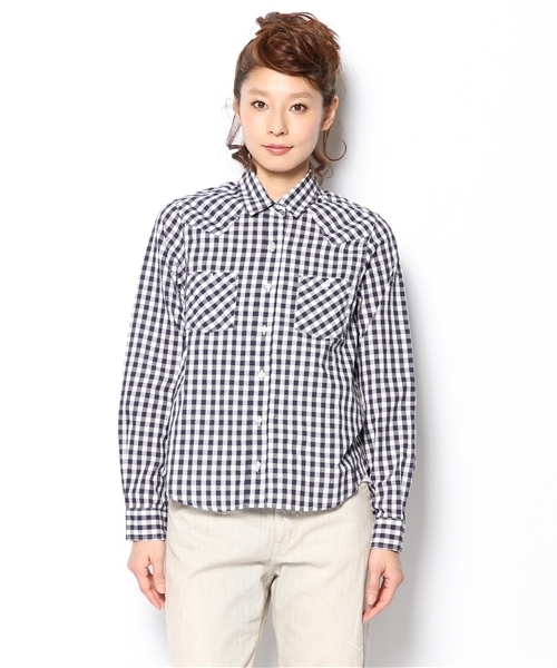 WEGO（ウィゴー）の「WEGO/ギンガムチェックシャツ（シャツ/ブラウス・レディース・ブラック/ライム/ネイビー/イエロー/レッド・MEDIUM/LARGE）」の6枚目の写真