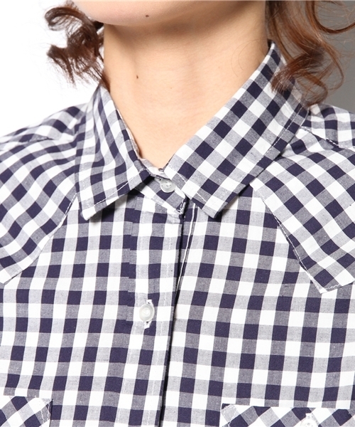 WEGO（ウィゴー）の「WEGO/ギンガムチェックシャツ（シャツ/ブラウス・レディース・ブラック/ライム/ネイビー/イエロー/レッド・MEDIUM/LARGE）」の9枚目の写真