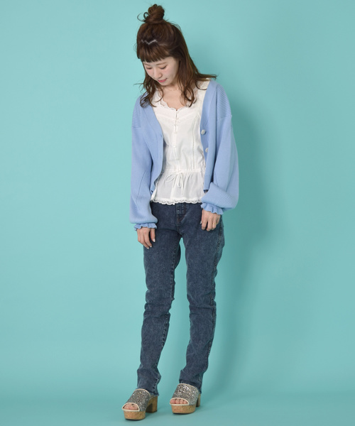 w closet（ダブルクローゼット）の「コットンレースノースリーブブラウス（シャツ/ブラウス・レディース・オフホワイト/イエロー/ブラック・FREE）」の5枚目の写真