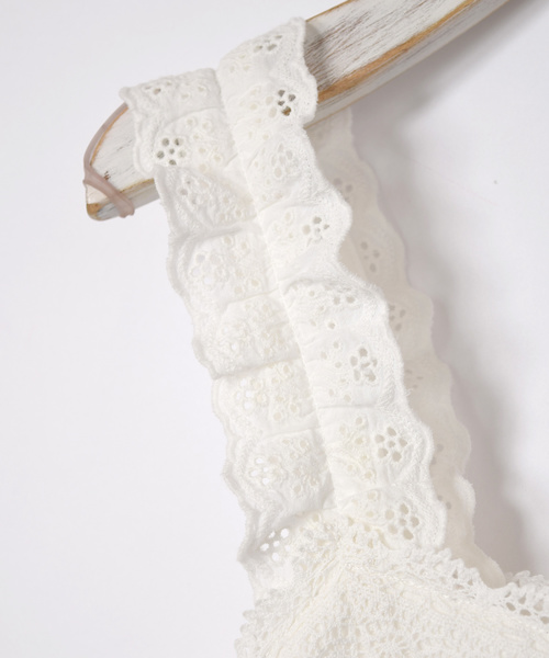 w closet（ダブルクローゼット）の「コットンレースノースリーブブラウス（シャツ/ブラウス・レディース・オフホワイト/イエロー/ブラック・FREE）」の9枚目の写真