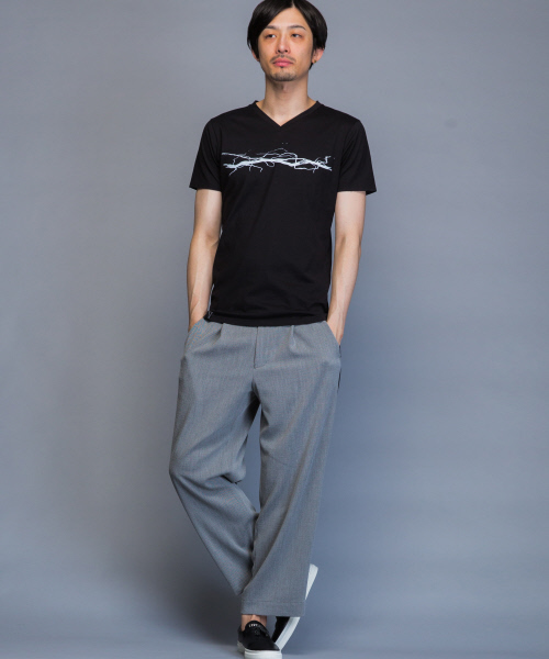 5351 POUR LES HOMMES（ゴーサンゴーイチプールオム）の「バーズアイクロップドワイドパンツ（その他パンツ・メンズ・チャコールグレー/ブラック・44/46/48）」の7枚目の写真