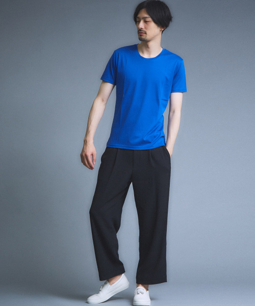 5351 POUR LES HOMMES（ゴーサンゴーイチプールオム）の「バーズアイクロップドワイドパンツ（その他パンツ・メンズ・チャコールグレー/ブラック・44/46/48）」の9枚目の写真