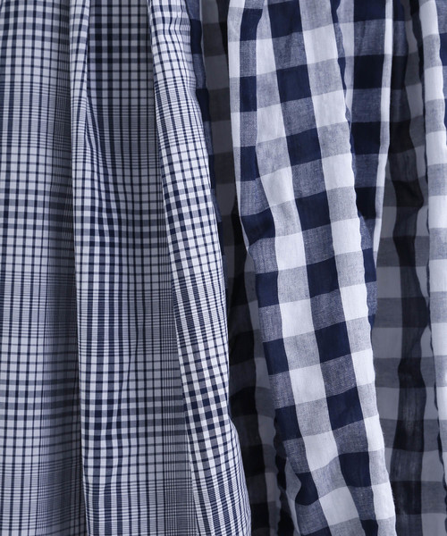 MERLOT（メルロー）の「ギンガムチェック柄切替スカート1600（スカート・レディース・ブラック/ネイビー・FREE）」の11枚目の写真