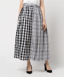 MERLOT | ギンガムチェック柄切替スカート1600(スカート)