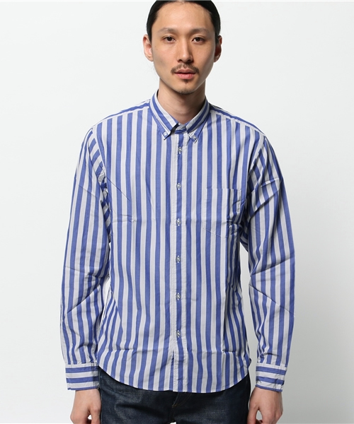 BEAUTY&YOUTH UNITED ARROWS（ビューティーアンドユースユナイテッドアローズ）の「by ∴ ワイド ロンドンストライプ ボタンダウンシャツ◆§5　（シャツ/ブラウス・メンズ・ネイビー/レッド/ライトグレー・SMALL/MEDIUM/LARGE/X-LARGE）」の11枚目の写真