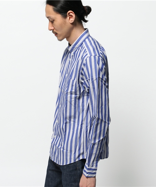 BEAUTY&YOUTH UNITED ARROWS（ビューティーアンドユースユナイテッドアローズ）の「by ∴ ワイド ロンドンストライプ ボタンダウンシャツ◆§5　（シャツ/ブラウス・メンズ・ネイビー/レッド/ライトグレー・SMALL/MEDIUM/LARGE/X-LARGE）」の12枚目の写真