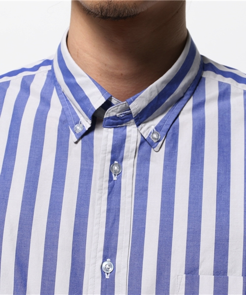 BEAUTY&YOUTH UNITED ARROWS（ビューティーアンドユースユナイテッドアローズ）の「by ∴ ワイド ロンドンストライプ ボタンダウンシャツ◆§5　（シャツ/ブラウス・メンズ・ネイビー/レッド/ライトグレー・SMALL/MEDIUM/LARGE/X-LARGE）」の14枚目の写真