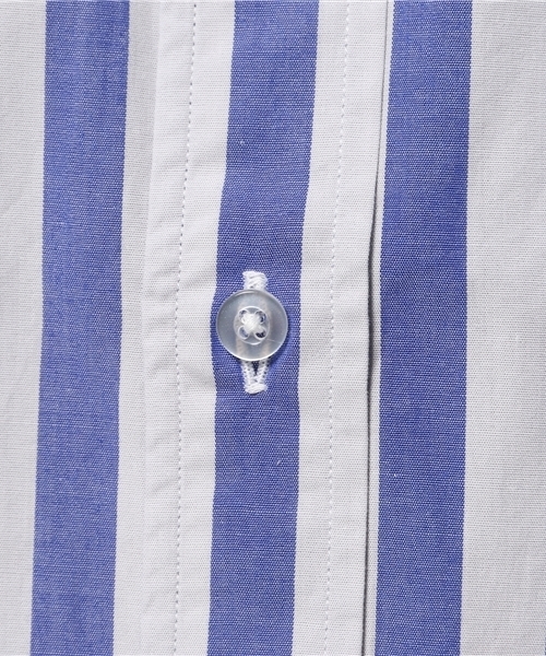 BEAUTY&YOUTH UNITED ARROWS（ビューティーアンドユースユナイテッドアローズ）の「by ∴ ワイド ロンドンストライプ ボタンダウンシャツ◆§5　（シャツ/ブラウス・メンズ・ネイビー/レッド/ライトグレー・SMALL/MEDIUM/LARGE/X-LARGE）」の7枚目の写真