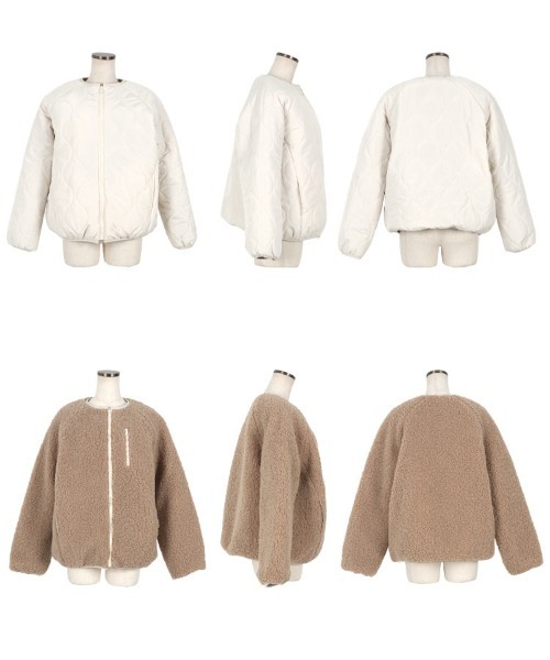 2typeリバーシブルパイピングボアジャケット 撥水加工（ダウン