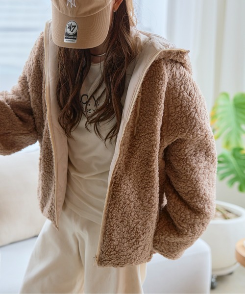 ジャケット・アウター KUBO PARTY 2typeリバーシブルパイピングボアジャケット 撥水加工（ダウン