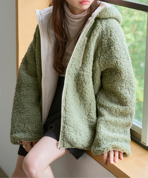 2typeリバーシブルパイピングボアジャケット 撥水加工（ダウン