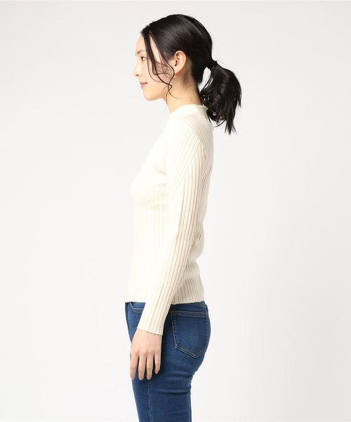 titivate(ティティベイト)の「バイヤスリブソフトタッチニット(ニット/セーター・レディース・ブラック/パープル/ブラウン/ライトグリーン/アイボリー・M)」の18枚目の写真