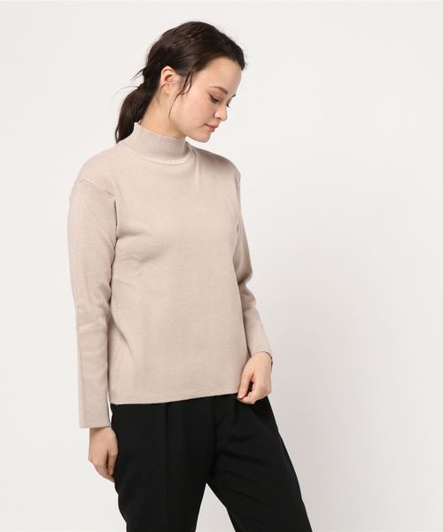 KOBE LETTUCE（コウベレタス）の「プチハイネックシンプルニットトップス＊レディース/長袖/セーター/無地[C3589]神戸レタス（ニット/セーター・レディース・ブラック/ベージュ/グレー/オフホワイト/ライラック・FREE）」の8枚目の写真