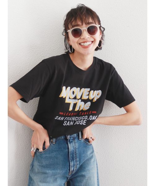 Ungrid（アングリッド）の「MOVE upロゴTee（Tシャツ/カットソー・レディース・ブラック/オフホワイト/イエロー・FREE）」の3枚目の写真