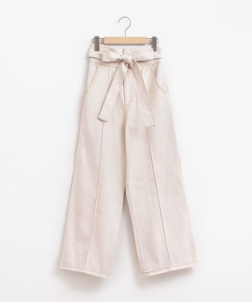 MAJESTIC LEGON（マジェスティックレゴン）の「リボンベルト付パンツ（その他パンツ・レディース・アイボリー/ブルー/ネイビー・MEDIUM/SMALL）」の2枚目の写真