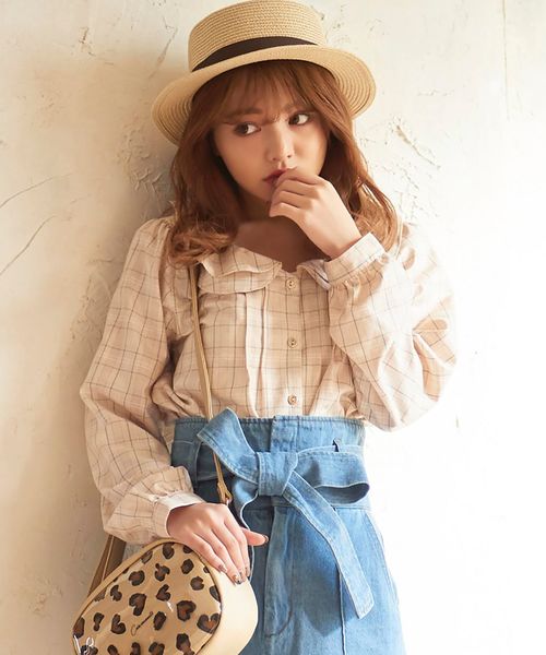 MAJESTIC LEGON（マジェスティックレゴン）の「リボンベルト付パンツ（その他パンツ・レディース・アイボリー/ブルー/ネイビー・MEDIUM/SMALL）」の7枚目の写真