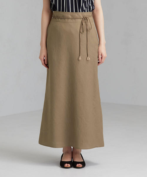 green label relaxing（グリーンレーベルリラクシング）の「[ダルスラブ] FM トラペーズ スカート（スカート・レディース・ブラック/ベージュ/オリーブ/ダークグリーン・36/38）」の5枚目の写真